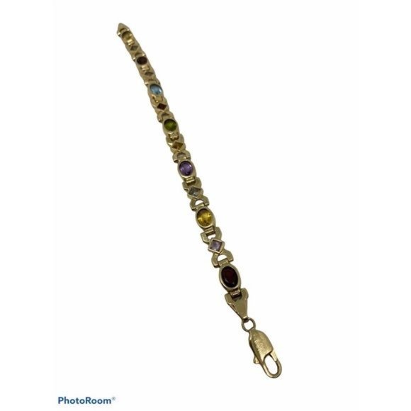14K Gold Multi Stone Bracelet - Picture 3 of 5